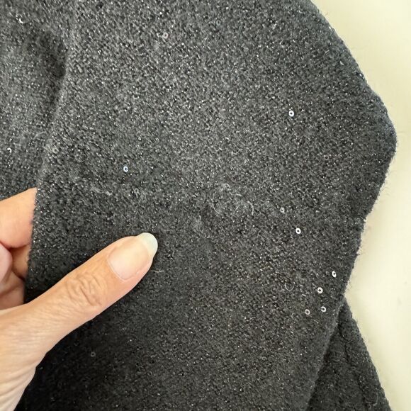 Halogen Black Mock Neck Sequin Sparkle Sweater XS - Picture 10 of 15
